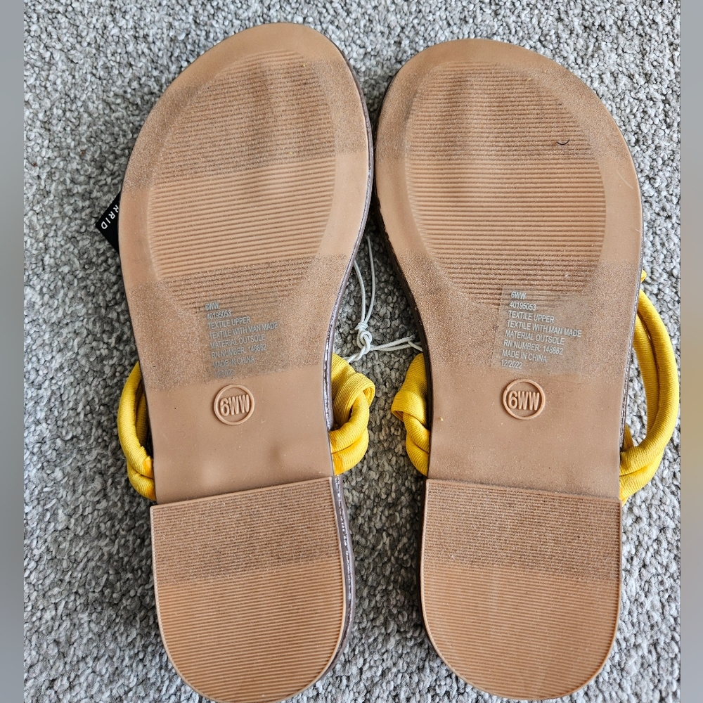 Torrid extra wide width t-strap sandal, 6ww, golden yellow - Picture 8 of 9